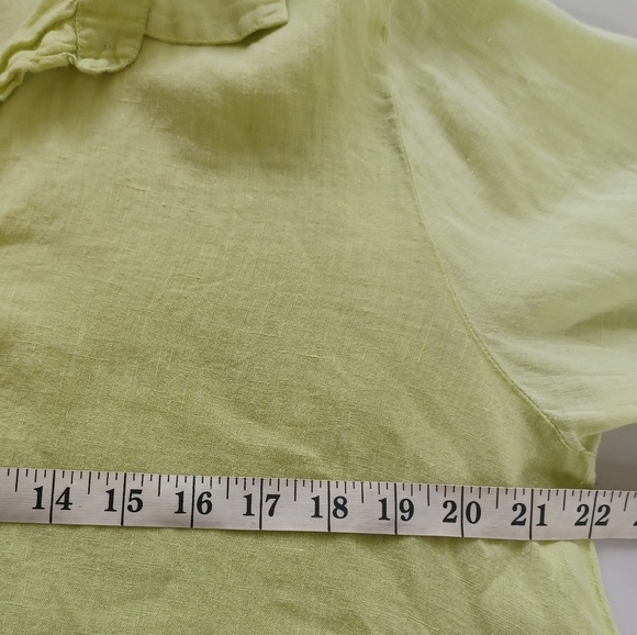 Match Point 100% Linen Artsy Lagenlook Lime Tunic Top - Picture 14 of 16
